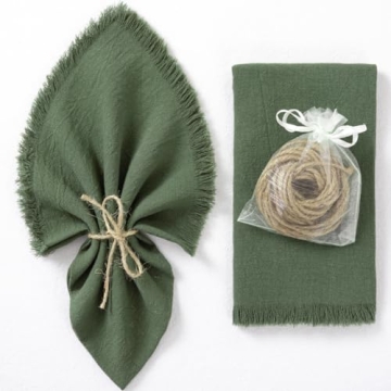 Socomi Linen Napkins Green Easter Spring Cloth Napkins Bulk Washable Cotton Napkins Set of 6 17"x17" for Wedding Party Bridal Baby Shower Birthday Table Decorations