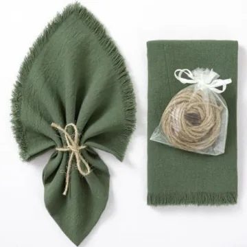 Socomi Linen Napkins Green Easter Spring Cloth Napkins Bulk Washable Cotton Napkins Set of 6 17"x17" for Wedding Party Bridal Baby Shower Birthday Table Decorations