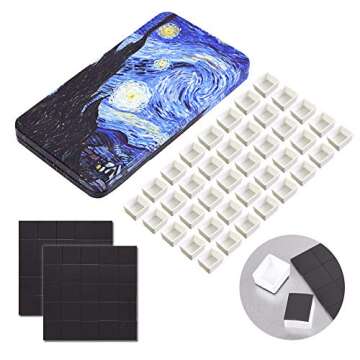 40Pcs Empty Half Pans with Magnetic Stripe Watercolor Paint Travel Tin Palette Case, Artist Paints H...