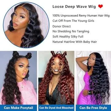 Hair Loose Deep Wave Human Hair Lace Front Wig for Black Women