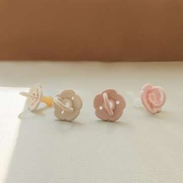 Moonkie Pacifiers Set of 2 | One-Piece Design Baby Pacifier with Large Air Holes | BPA-Free Safe Silicone Soother | 0-6 Months