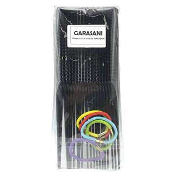 Rat Tail Comb, Black, 8.3 Inch - Pack of 20, 5 Hair Band (Tail Comb)