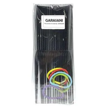 Rat Tail Comb, Black, 8.3 Inch - Pack of 20, 5 Hair Band (Tail Comb)