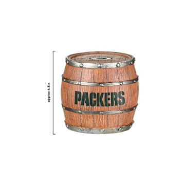 FOCO Green Bay Packers NFL Coaster Set - 5 Pack Barrel Style