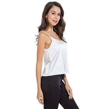 AUQCO Silk V-Neck Tank Top for Women - Elegant & Soft Sleeveless