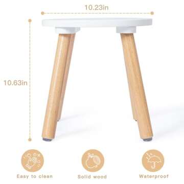 Frogprin 1 Pack Wooden Step Stool for Kids, Kids Chairs Perfect Matched Sensory Table, Multi-Purpose...