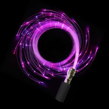 FiberFlies Pixelwhip rev4 6' fiber optic dance whip w/ 360 rotation