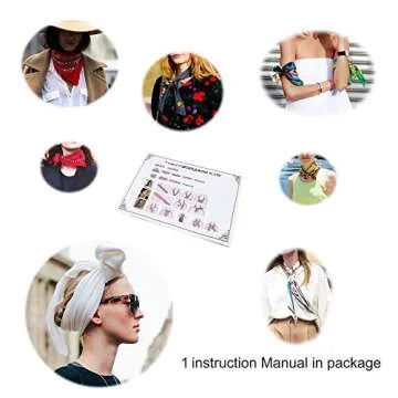 YOUR SMILE Silk Like Scarf Women's Fashion Pattern Large Square Satin Headscarf Headdress Black Chain Carriage