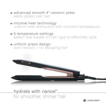 Panasonic nanoe Flat Iron EH-HS99-K: Healthier, Shiny Hair Styling Iron