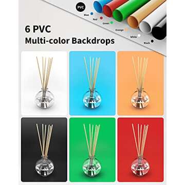 Glendan Photo Studio Light Box,16"x12" Portable Dimmable Product Photography Shooting Tent Kit with 176 High Color Rendering Index LED Lights & 6 Backdrops for Jewelry and Small Items