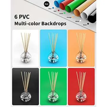 Glendan Photo Studio Light Box,16"x12" Portable Dimmable Product Photography Shooting Tent Kit with 176 High Color Rendering Index LED Lights & 6 Backdrops for Jewelry and Small Items