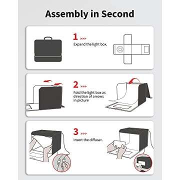 Glendan Photo Studio Light Box,16"x12" Portable Dimmable Product Photography Shooting Tent Kit with 176 High Color Rendering Index LED Lights & 6 Backdrops for Jewelry and Small Items