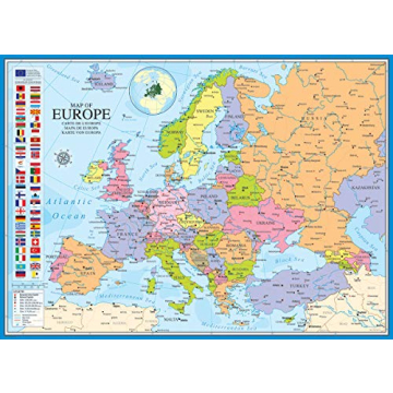 EuroGraphics Map of Europe Puzzle - Fun Learning 1000 Pieces
