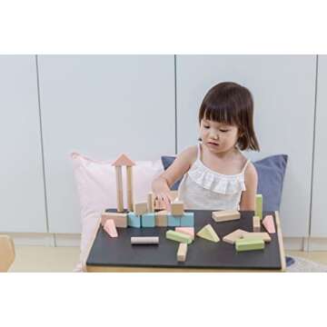 PlanToys 40-Piece Eco-Friendly Wooden Block Set