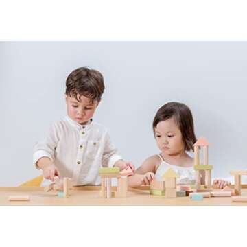 PlanToys 40-Piece Eco-Friendly Wooden Block Set