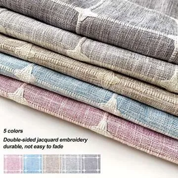 AmHoo Pack of 2 Farmhouse Plaid Decorative Throw Pillow Covers Modern Jacquard Pillowcases Faux Linen Cushion Covers Set for Sofa Couch Bedroom,18x18Inch,Light Coffee