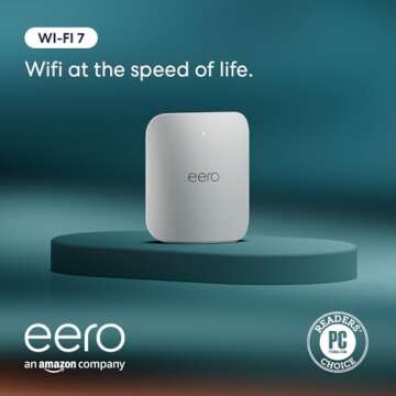 Introducing Amazon eero Pro 7 tri-band mesh Wi-Fi 7 router (newest model) - Supports internet plans up to 5 Gbps, Coverage up to 2,000 sq. ft., 1-pack