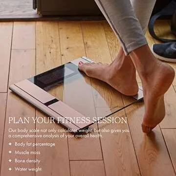 Digital Scale and Body Analyzer, Work It by Vanity Planet - Scales for Body Weight, Body Fat, Muscle Mass, Bone Density, Water Weight, 397 Pound Capacity, Silver, 1 Count (Pack of 1)