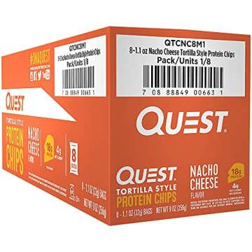 Quest Tortilla Style Protein Chips - Nacho Cheese (8 Bags)