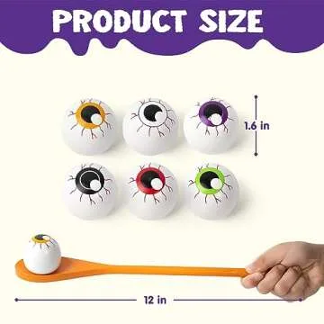 JOYIN Halloween Egg and Spoon Race Game - 6 Eggs and 6 Spoons - Made of the Finest Wood - Fun Game for Parties, Birthdays and Classroom Activities. Durable, Lightweight |Six Assorted Colors