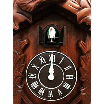 Rylai Cuckoo Clock Vintage Large Wooden Wall Clock Handcrafted 13x9.5 Inch Brown