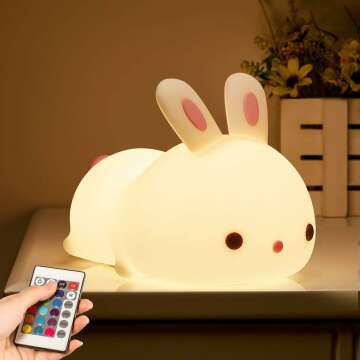 Mubarek Bunny Night Light for Kids & Nursery