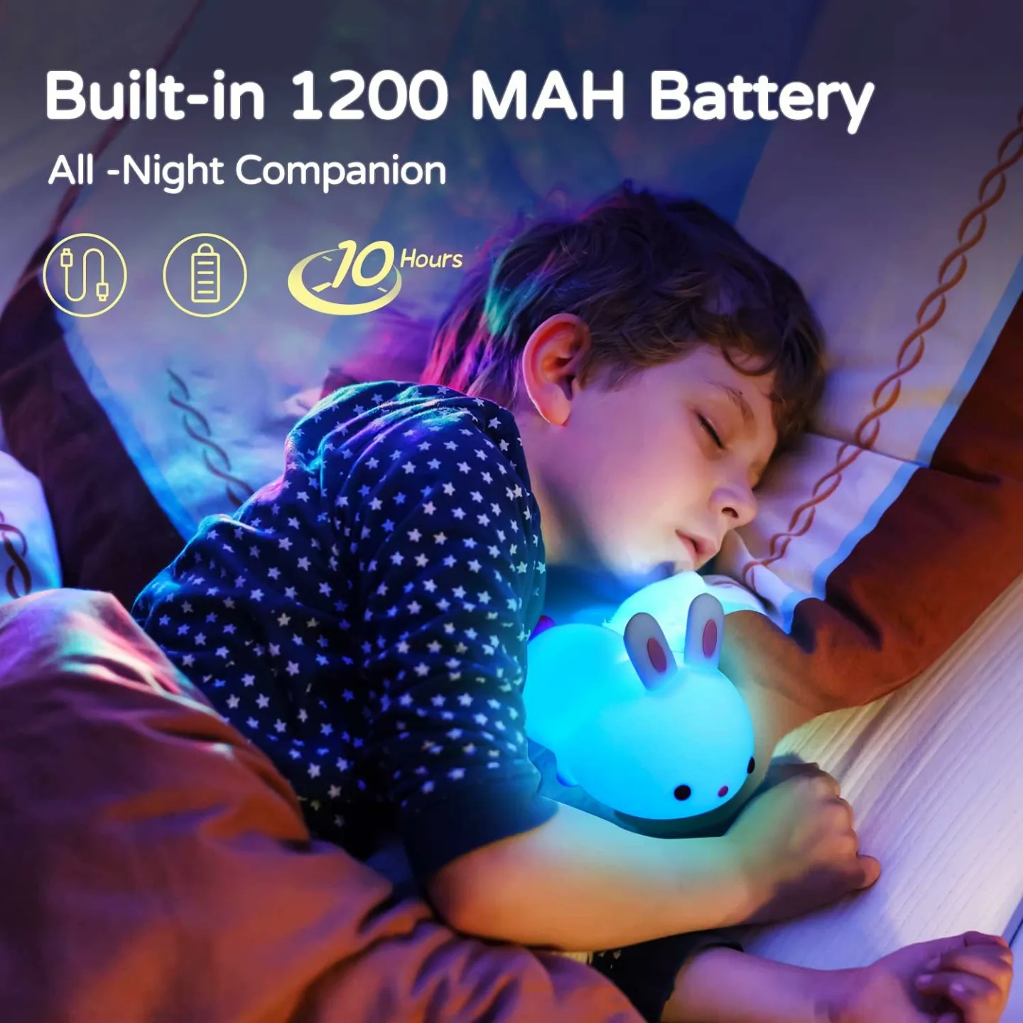 Mubarek Bunny Night Light for Kids & Nursery