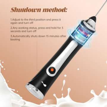 Rechargeable Milk Frother Handheld For Coffee,3 Speeds Frother Wand With Stand, Batidora De Mano Ele...
