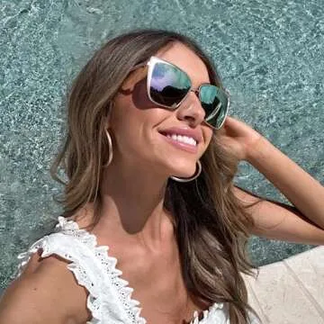 DIFF Grace Cat Eye metal sunglasses for women, lightweight oversized UV400