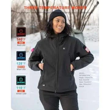 DEWBU Women's Heated Jacket with 12V Battery Pack