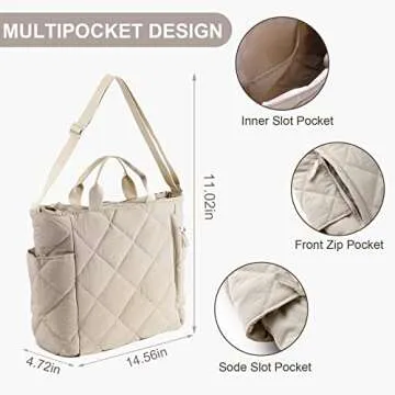 Stylish Quilted Tote Bag for Everyday Use and Travel