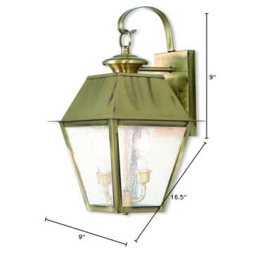 Livex Lighting 2165-01 Transitional Two Light Outdoor Wall Lantern from Mansfield Collection Finish,...