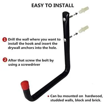 Yisunnan Heavy Duty Wall Mount Utility Hooks - 6 Pcs Organizer