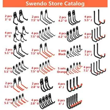 Yisunnan Heavy Duty Wall Mount Utility Hooks - 6 Pcs Organizer