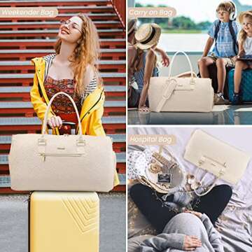 LOVEVOOK Travel Duffle Bag for Women - Weekender Carry On with Toiletry Bag, Shoe Compartment, and G...