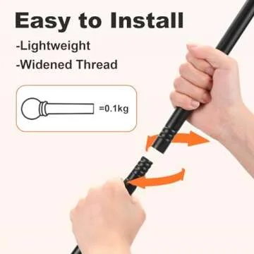 Black Curtain Rods - Adjustable Stainless Steel for Windows