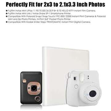 256 Pockets Photo Album for Fujifilm Instax Mini Camera, Photo Album for Polaroid, Leather Cover, Ph...