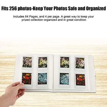 256 Pockets Photo Album for Fujifilm Instax Mini Camera, Photo Album for Polaroid, Leather Cover, Photo Album for Instax Mini 12 11 9 40 90 8 7 Evo LiPlay Instant Camera, 2x3 Photo Album (White)