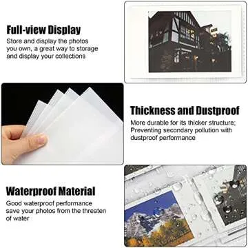 256 Pockets Photo Album for Fujifilm Instax Mini Camera, Photo Album for Polaroid, Leather Cover, Photo Album for Instax Mini 12 11 9 40 90 8 7 Evo LiPlay Instant Camera, 2x3 Photo Album (White)