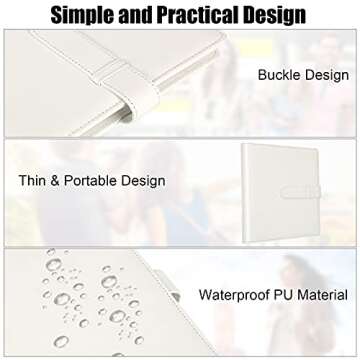 256 Pockets Photo Album for Fujifilm Instax Mini Camera, Photo Album for Polaroid, Leather Cover, Photo Album for Instax Mini 12 11 9 40 90 8 7 Evo LiPlay Instant Camera, 2x3 Photo Album (White)