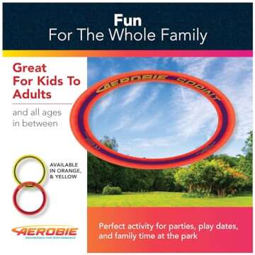 Aerobie Sprint Ring 10 Inches Orange Outdoor Flying Disc