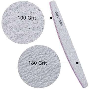 BTYMS 25 Pcs 100/180 Grit Nail Files and Buffers Professional Double Sided Emery Boards Manicure Tool for Acrylic Nails