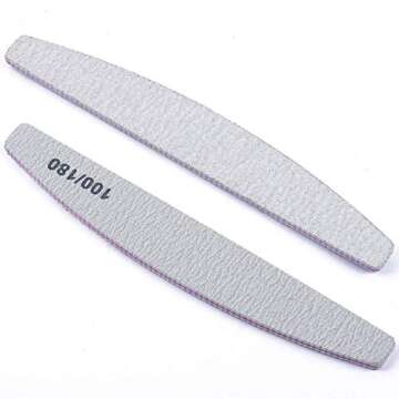 BTYMS 25 Pcs 100/180 Grit Nail Files and Buffers Professional Double Sided Emery Boards Manicure Tool for Acrylic Nails
