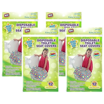 Toilet Seat Covers Disposable - 12 Large Waterproof Potty Covers for Toddlers, Kids, and Adults by M...