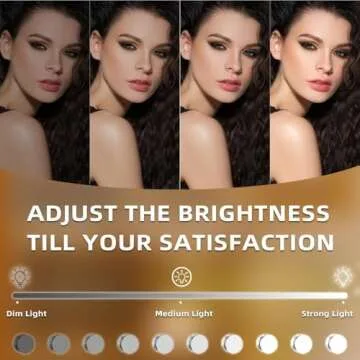 FENCHILIN Vanity Mirror with Lights Lighted Makeup Mirror Makeup Vanity Mirror Smart Touch Control 3 Colors Dimmable Hollywood Mirror with Lights 10X Magnification 360° Rotation Ivory