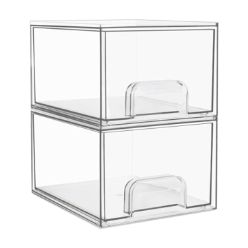 Vtopmart Clear Stackable Storage Drawers - Home Organization Solution