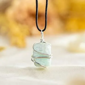 AYANA Amazonite Crystal Necklace - Passionately Crafted from Ethically Sourced Crystals and Healing Stones - Genuine, Handmade Healing Crystals Pendant Necklace for Women