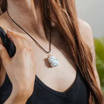 AYANA Amazonite Crystal Necklace - Passionately Crafted from Ethically Sourced Crystals and Healing Stones - Genuine, Handmade Healing Crystals Pendant Necklace for Women