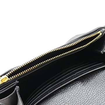 Tory Burch Women's Britten Pebble Chain Wallet, Black (One Size, Black)