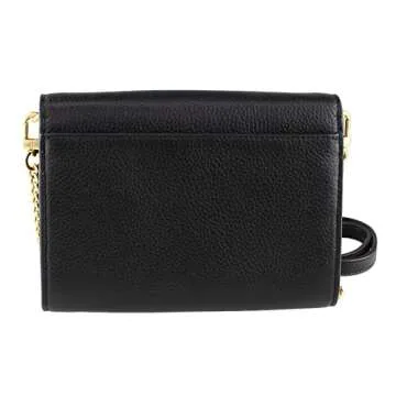 Tory Burch Women's Britten Pebble Chain Wallet, Black (One Size, Black)